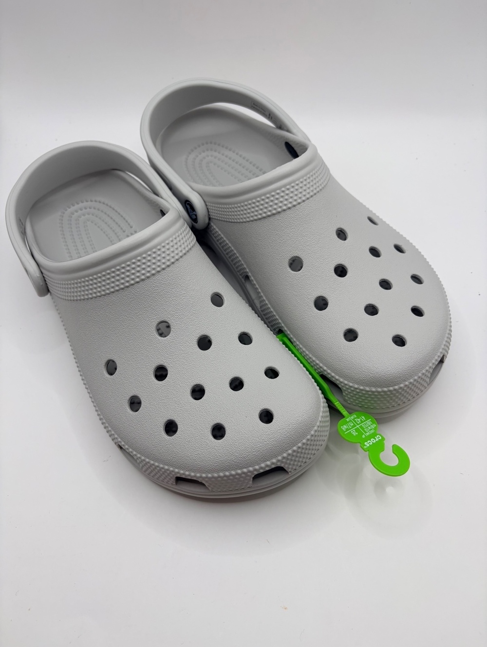 Crocs Classic Clogs in gray, size 8 Men / 10 Women NWT